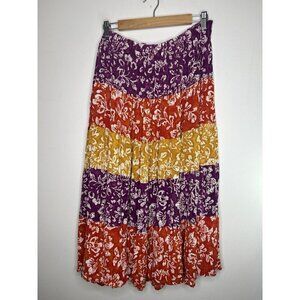 Jacque and Koko Womans Purple Orange Yellow Boho Vintage Skirt Size 22/24